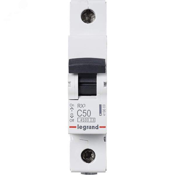 Выключатель автоматический однополюсный RX3 C 50А 4,5кА Legrand/Daccord