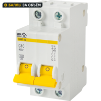Автоматический выключатель IEK Home ВА47-29 1P N C10 А 4.5 кА