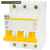 Автоматический выключатель IEK Home ВА47-29 3P C10 А 4.5 кА