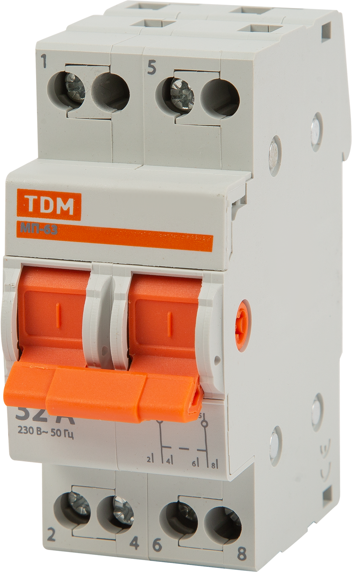 Выключатель нагрузки TDM Electric МП-63 2P 32 А трёхпозиционный