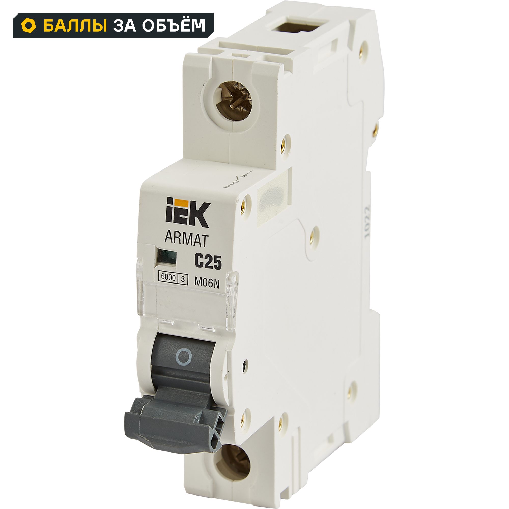 Автоматический выключатель IEK Armat M06N 1P C25 А 6 кА