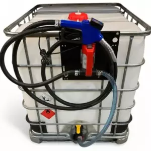 Мини АЗС из еврокуба для ДТ 12V 40 л/м бытовая со счетчиком в пистолете